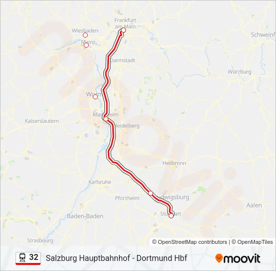 32 Train Line Map