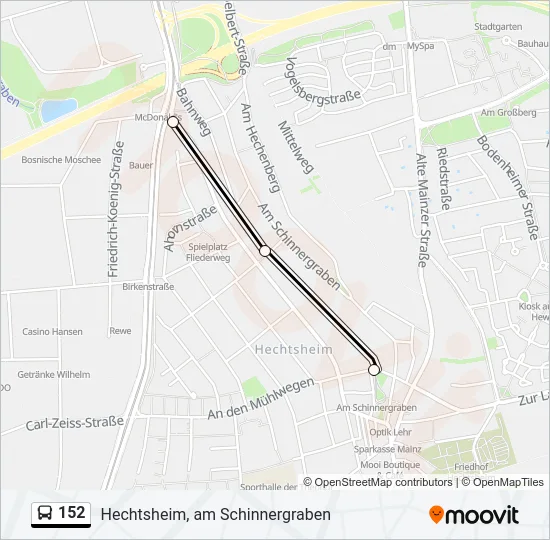 152 Bus Line Map