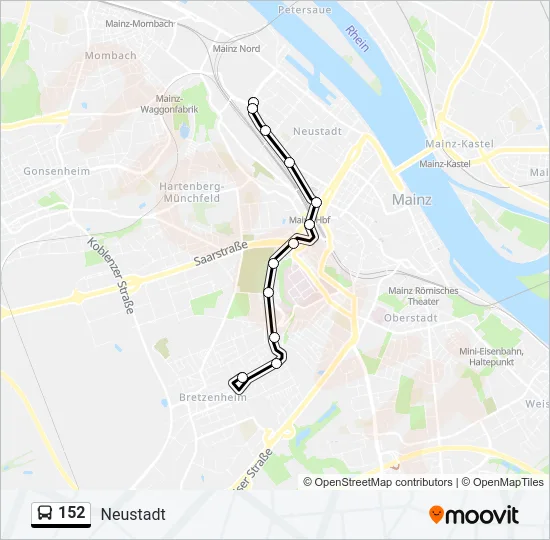 152 Bus Line Map
