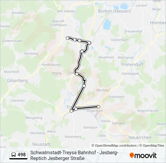 498 Bus Line Map