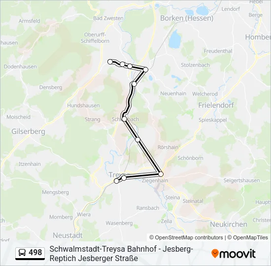498 Bus Line Map