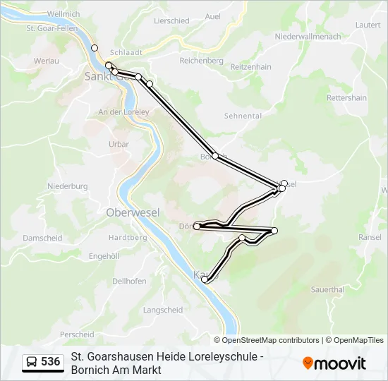 536 Bus Line Map