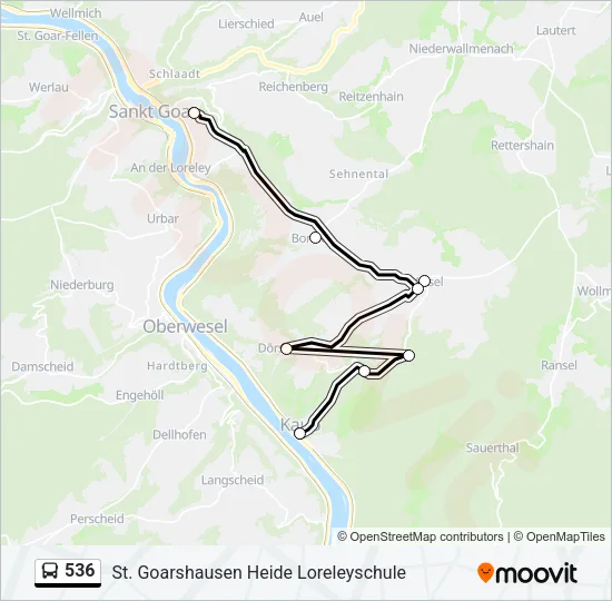 536 Bus Line Map