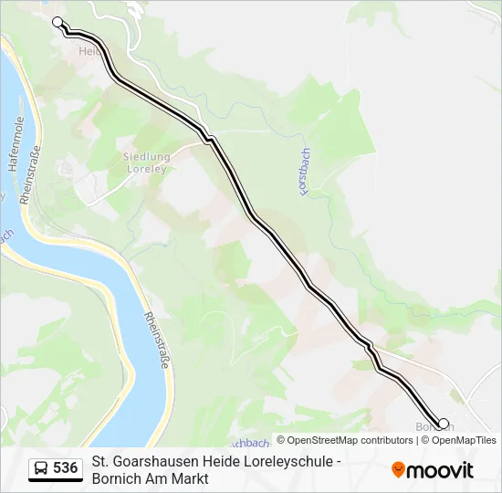 536 Bus Line Map