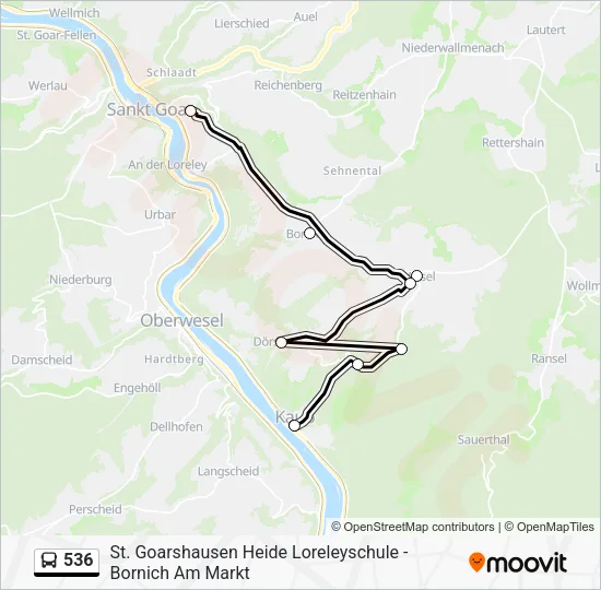 536 Bus Line Map