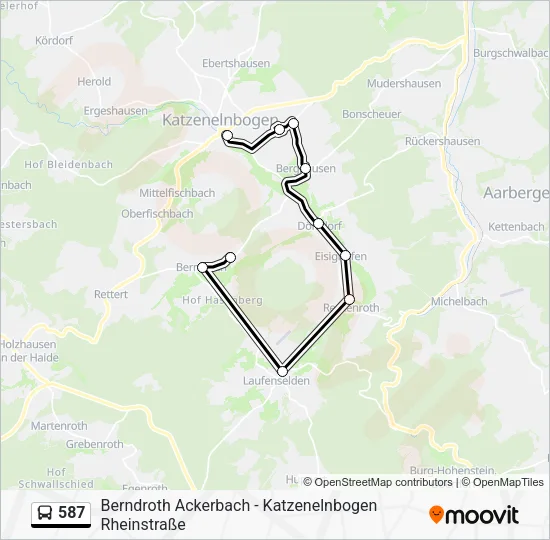 587 Bus Line Map