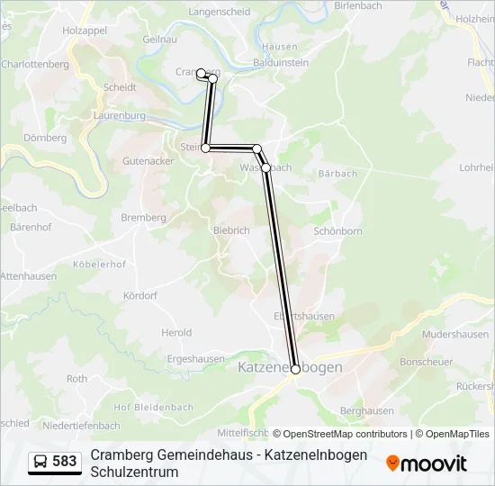 583 Bus Line Map