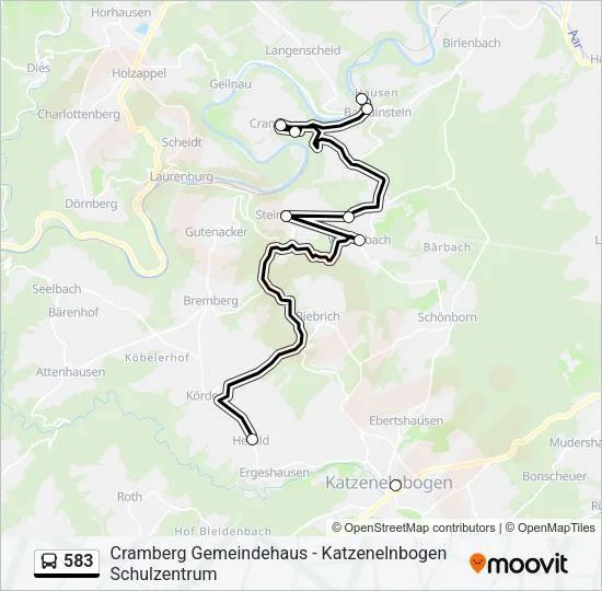 583 Bus Line Map