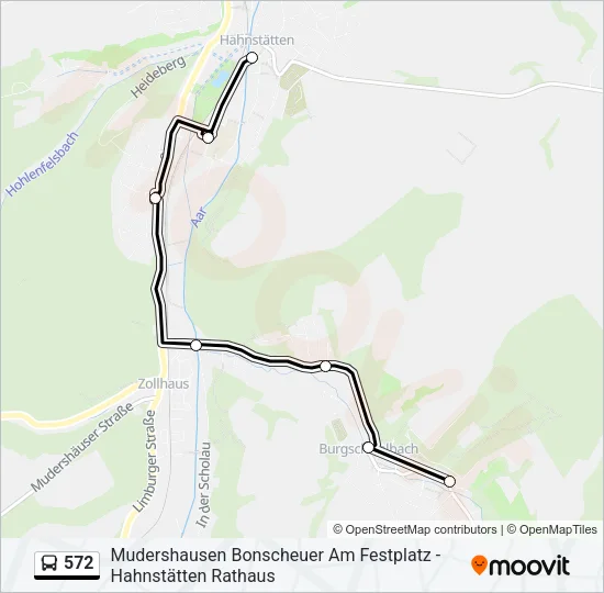 572 Bus Line Map