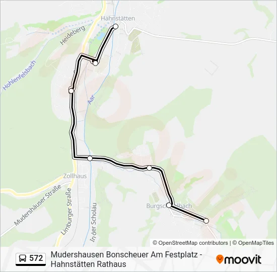 572 Bus Line Map