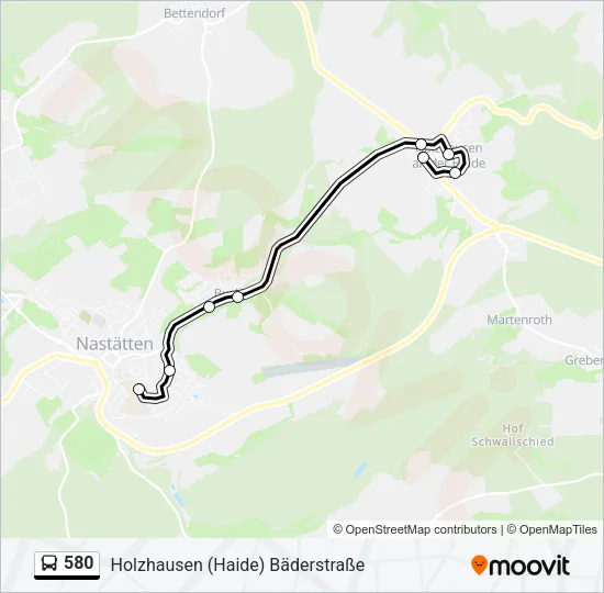 580 Bus Line Map