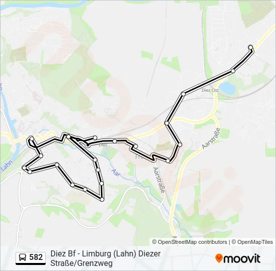 582 Bus Line Map