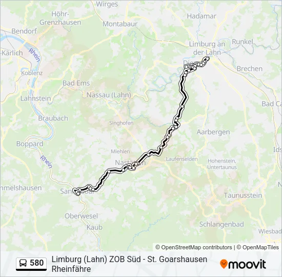 580 Bus Line Map