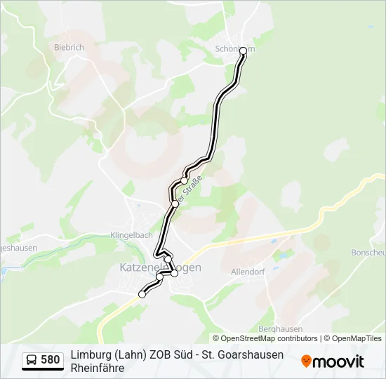 580 Bus Line Map