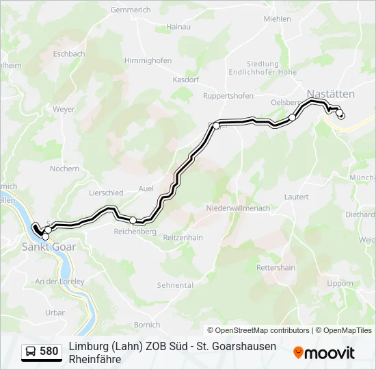 580 Bus Line Map