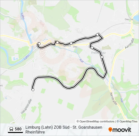 580 Bus Line Map