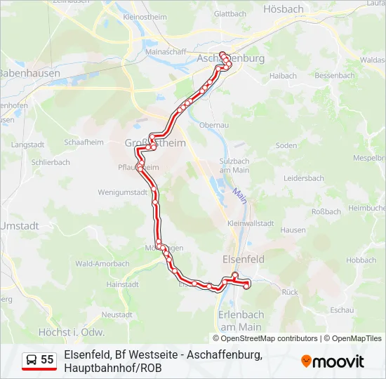 55 Bus Line Map