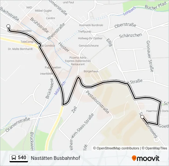 540 Bus Line Map