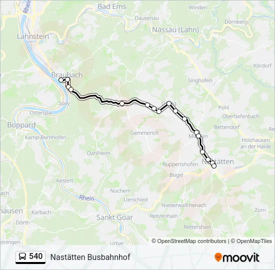 540 Bus Line Map