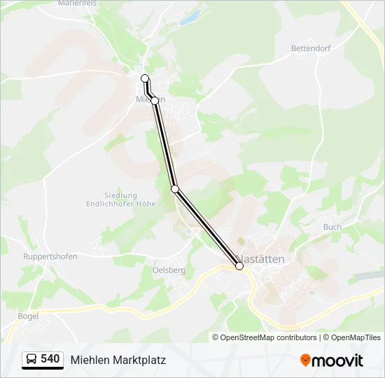 540 Bus Line Map