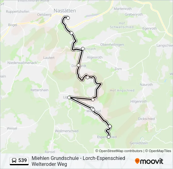 539 Bus Line Map