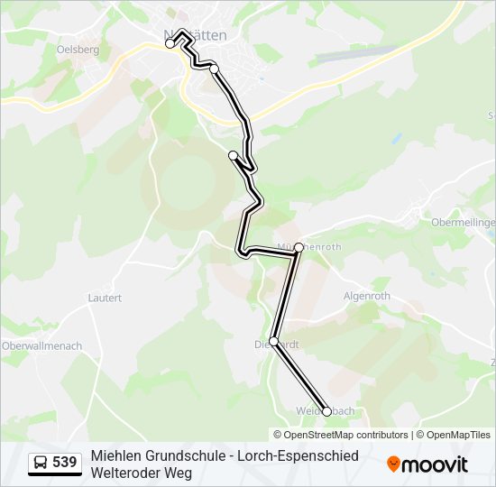 539 Bus Line Map