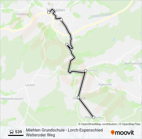 539 Bus Line Map