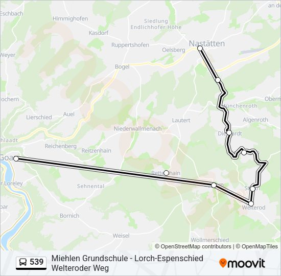 539 Bus Line Map