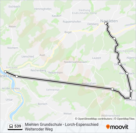 539 Bus Line Map