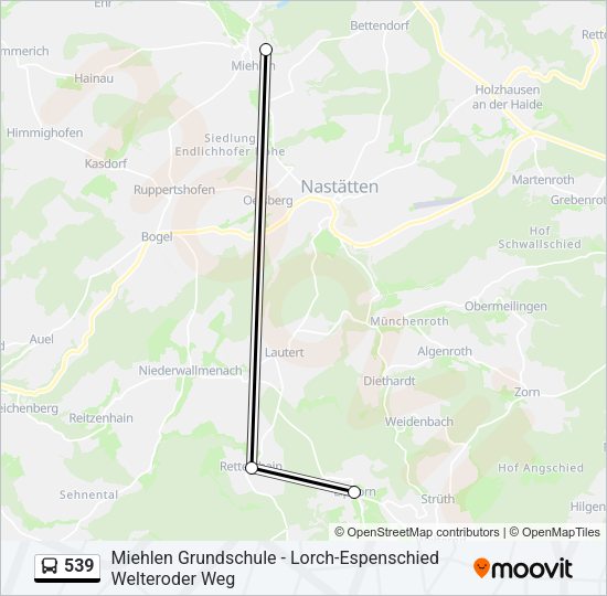539 Bus Line Map