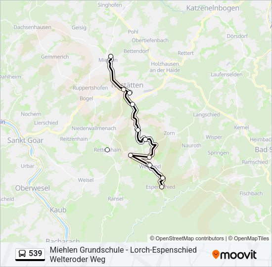539 Bus Line Map