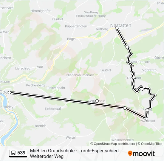 539 Bus Line Map