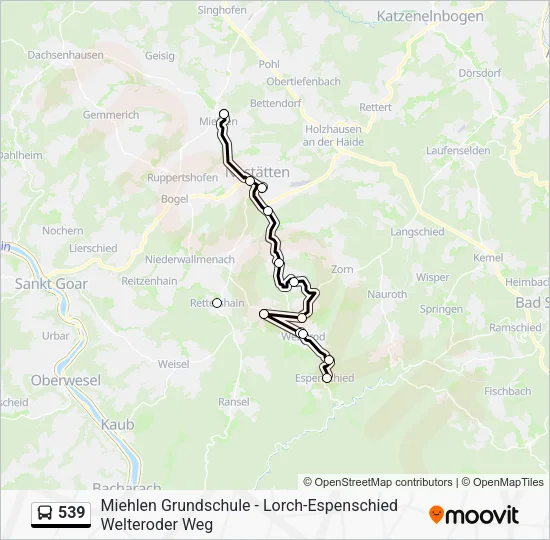 539 Bus Line Map