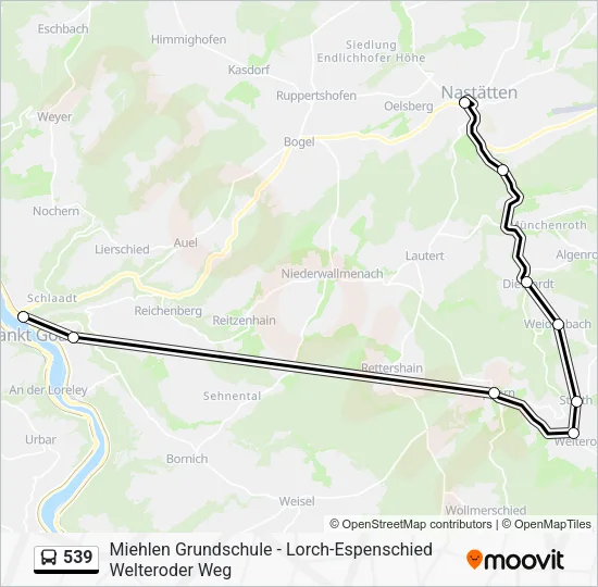 539 Bus Line Map