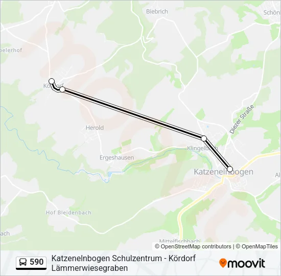 590 Bus Line Map