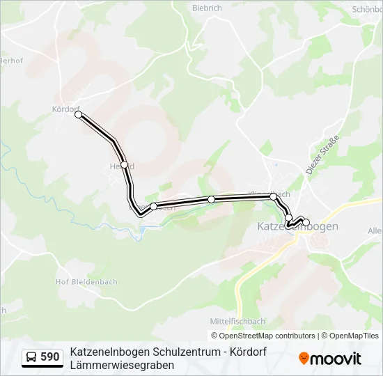 590 Bus Line Map