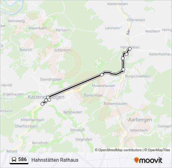 586 Bus Line Map