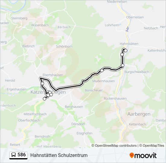 586 Bus Line Map