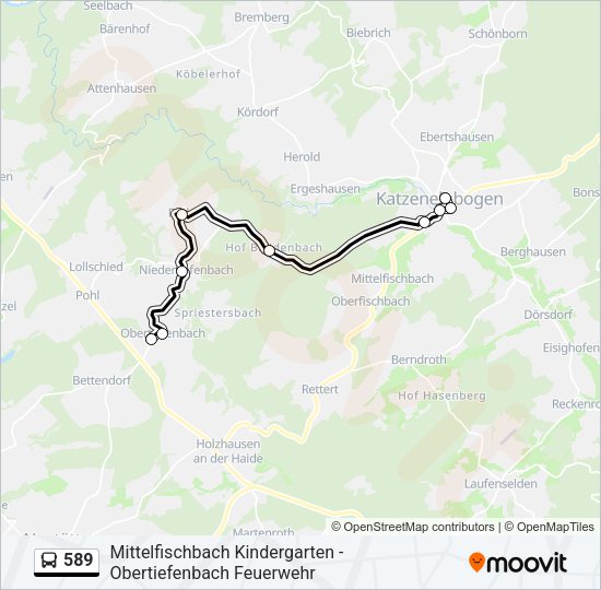 589 Bus Line Map