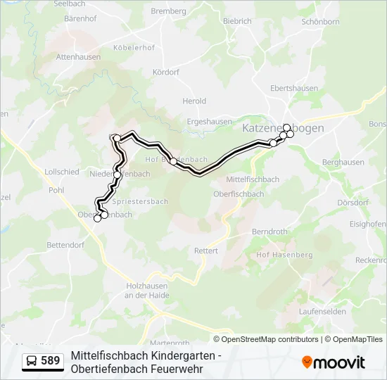 Buslinie 589 Karte