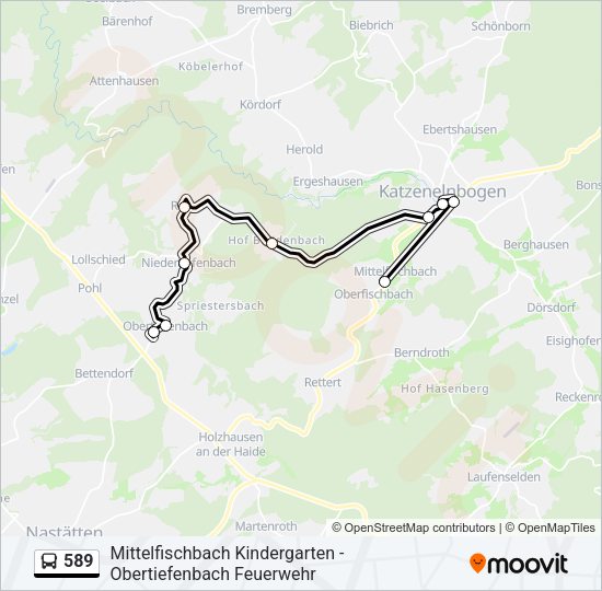 589 Bus Line Map
