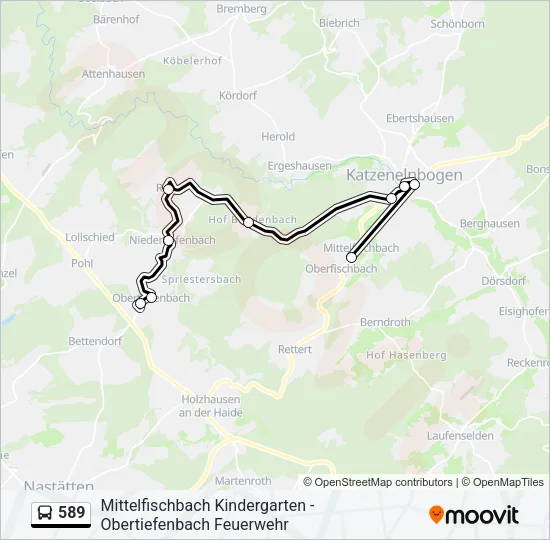589 Bus Line Map