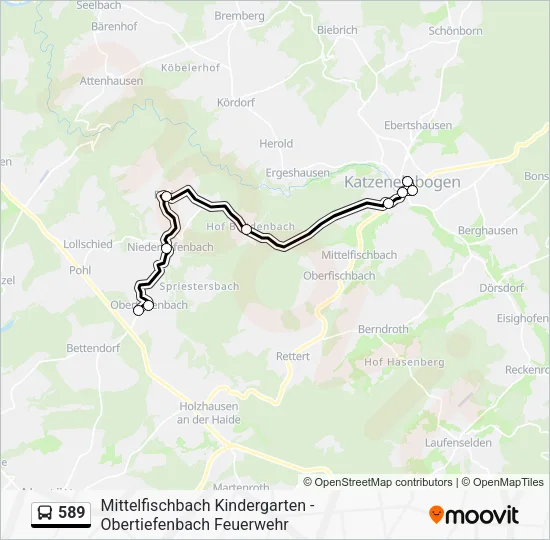 589 Bus Line Map