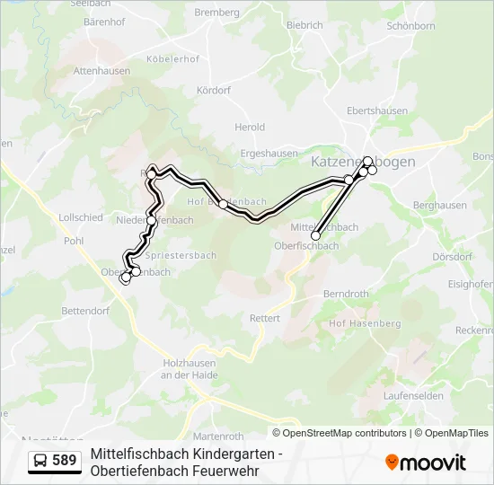 589 Bus Line Map
