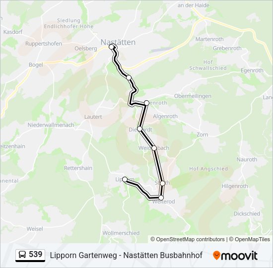 539 Bus Line Map
