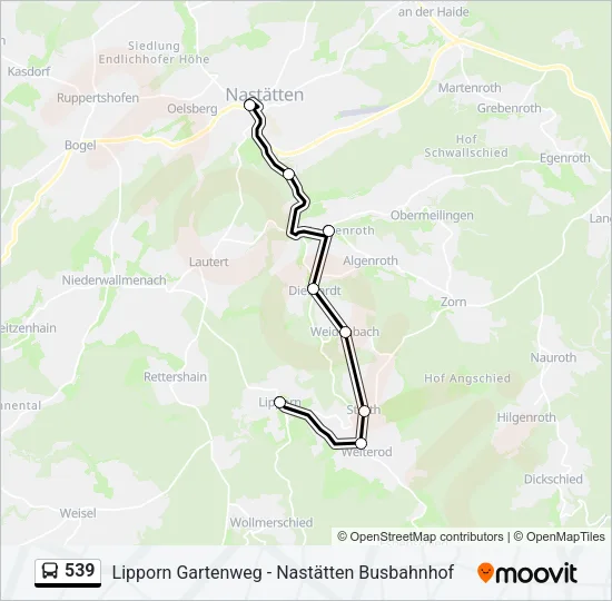 539 Bus Line Map