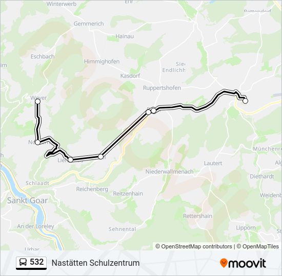 532 Bus Line Map