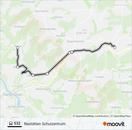 532 Bus Line Map