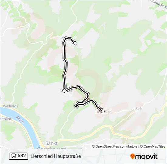 532 Bus Line Map