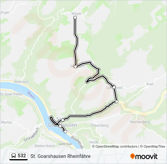 532 Bus Line Map
